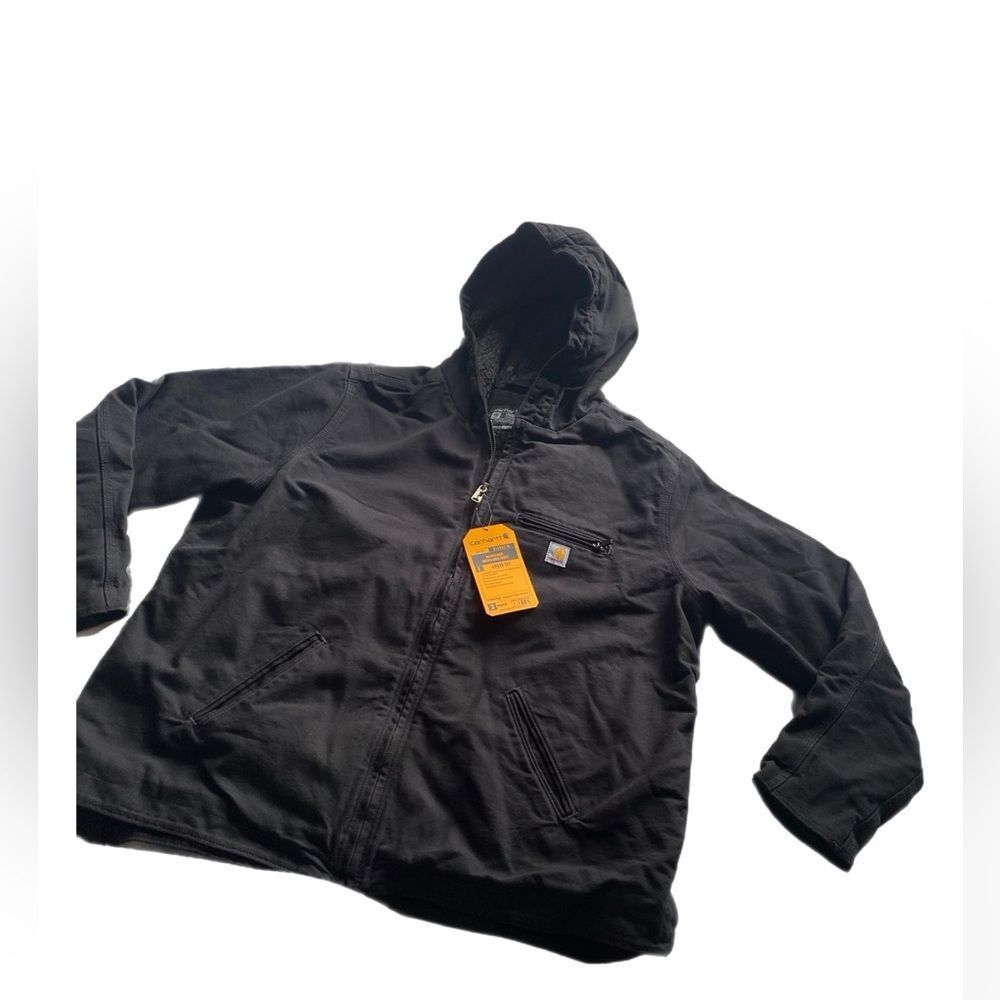 HP! Carharrt Womens Washed Duck Sherpa Lined Jacket Loose Fit Warmest - Picture 9 of 16